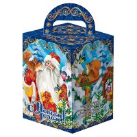 Упаковка "Дед Мороз и Снегурочка с кормушкой" Объём: 0.6 кг.