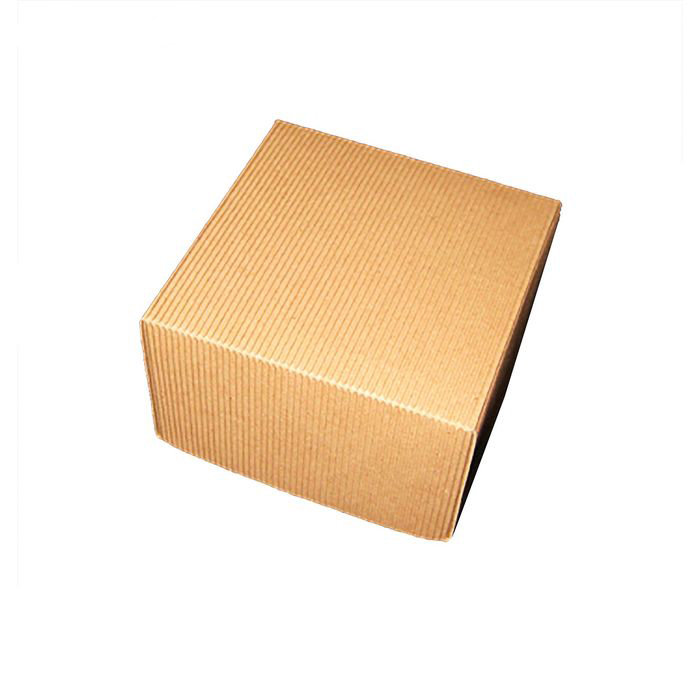 Коробка подарочная крафт из рифленного картона 11*11*7