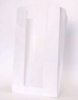 Пакет бумажный с окном белый 140*60*250 40 гр/м2 / V-образное дно